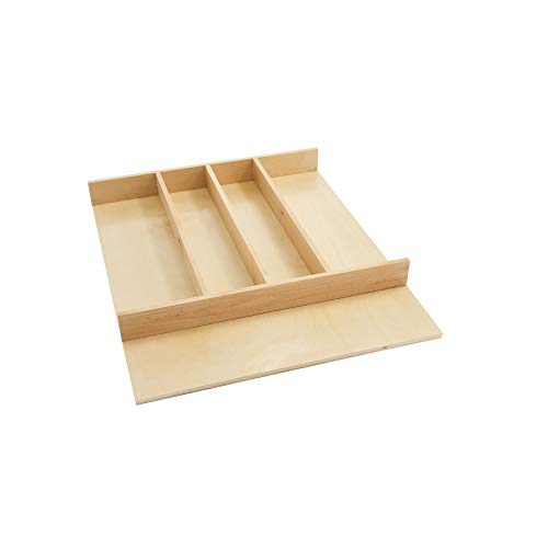 Product Cover Rev-A-Shelf 4WUT-1SH Kitchen Drawer Cabinet Storage Organizer Trim to Fit Shallow Wood Utility Tray Insert, Natural