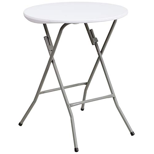 Product Cover Flash Furniture 2-Foot Round Granite White Plastic Folding Table - DAD-YCZ-80R-1-SM-GW-GG
