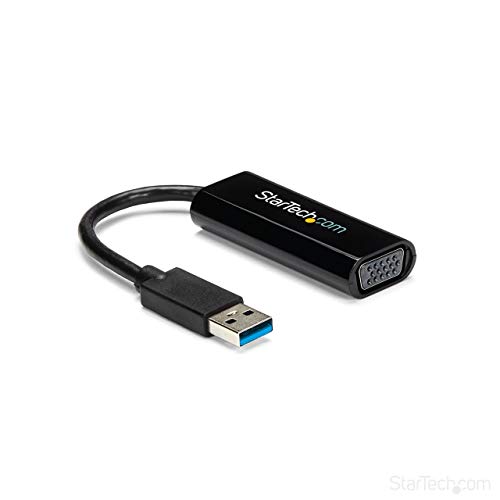 Product Cover StarTech.com USB 3.0 to VGA Adapter - Slim Design - 1920x1200 - External Video & Graphics Card - Dual Monitor Display Adapter - Supports Windows (USB32VGAES)