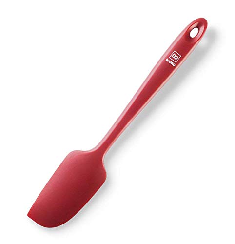 Product Cover Red : di Oro Living - Small Silicone Spatula - 600ºF Heat-Resistant Spatula - Seamless Design - Pro-Grade Non-Stick Silicone Rubber with Reinforced Stainless Steel S-Core Technology (Red)