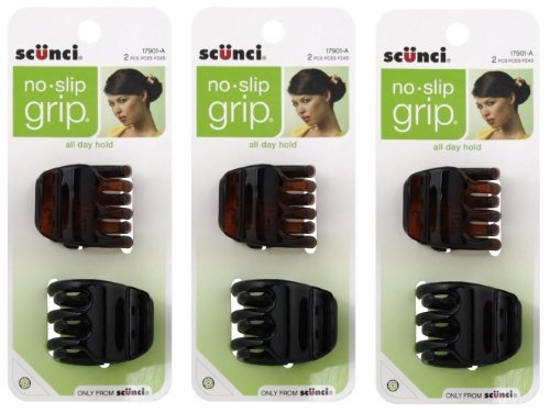 Product Cover Scunci No-Slip Grip Jaw Clips, 3.5cm, 6 Count