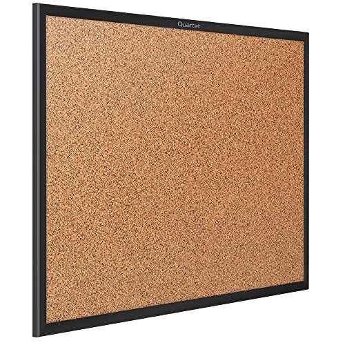 Product Cover Quartet Cork Board, Bulletin Board, 6' x 4', Corkboard, Black Frame (2307B)