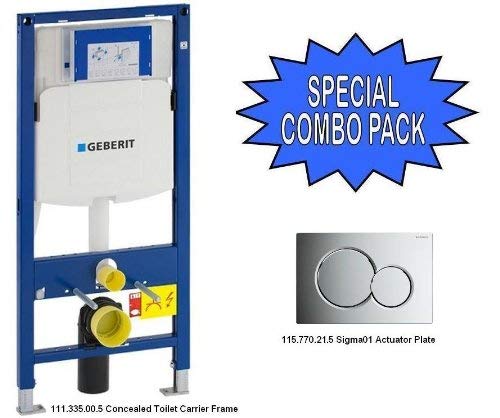Product Cover Geberit 111.335.00.5 Concealed Toilet Carrier Frame and 115.770.21.5 Actuator Plate - SPECIAL COMBO!