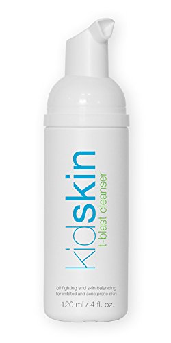 Product Cover Kidskin - T-Blast Cleanser - Foaming Facial Skin Cleanser for Kids and Preteens with Acne and Oily Skin; Tea Tree Clears Blemishes Without Drying; No: Parabens, Sulfates, Gluten, Cruelty Made in USA