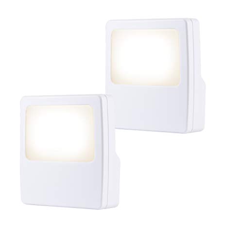 Product Cover GE White Always-On LED Night Light, 2 Piece, Plug-In, Compact, Soft Glow, UL-Listed, Ideal for Bedroom, Nursery, Bathroom, Hallway, 11311, 2 Piece