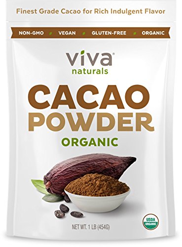 Product Cover Viva Naturals #1 Best Selling Certified Organic Cacao Powder from Superior Criollo Beans, 1 LB Bag