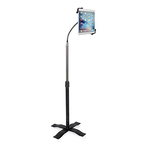 Product Cover Floor Stand, CTA Digital Height-Adjustable Gooseneck Stand with Metal Base for 7-13'' Tablets/iPad 10.2-Inch (7th Gen.)/12.9-Inch iPad Pro/11-Inch iPad Pro/iPad 6/Mini 5/Air 3/Surface Pro 4 & More