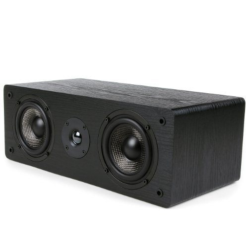 Product Cover Micca MB42-C Center Channel Speaker with Dual 4-Inch Carbon Fiber Woofer and Silk Dome Tweeter, Black