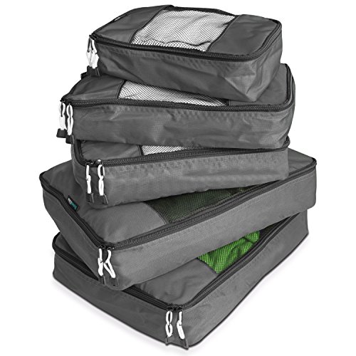 Product Cover TravelWise Packing Cube System - Durable 5 Piece Weekender Plus Set (Silver)