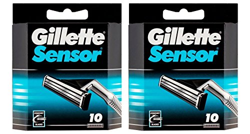 Product Cover Gillette Sensor Razor Refill Cartridges 20 count (2x10 Pack)