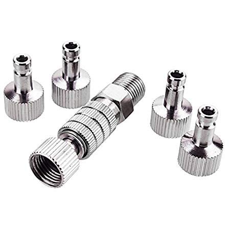 Product Cover ABEST Airbrush quick disconnect coupler release fitting Adapter with 5 Male fitting, 1/8