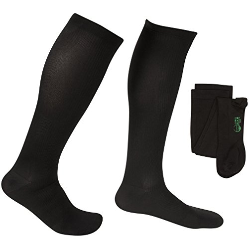 Product Cover EvoNation Men's USA Made Graduated Compression Socks 15-20 mmHg Moderate Pressure Medical Quality Knee High Orthopedic Support Stockings Hose - Best Comfort Fit, Circulation, Travel (XL, Black)