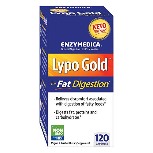 Product Cover Enzymedica, Lypo Gold, Keto Supplement to Support Fat Digestion, Vegan, Gluten Free, Non-GMO, 120 Capsules (120 Servings) (FFP)