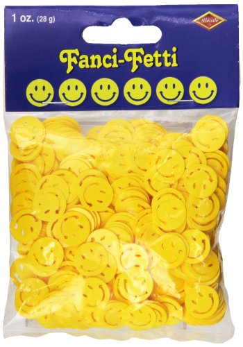 Product Cover Beistle 50611 Fanci-Fetti Smile Faces Party Supplies, 1 oz, Yellow