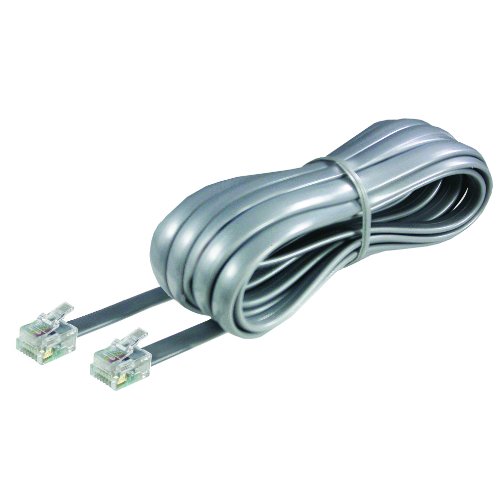 Product Cover Softalk Phone Line Cord 15-Feet Silver Landline Telephone Accessory (46615)