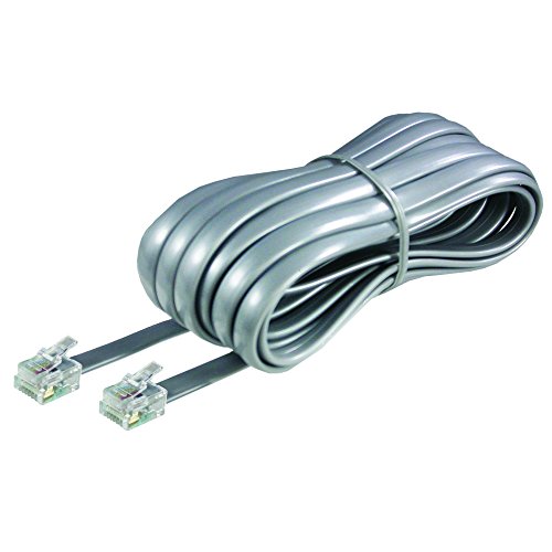 Product Cover Softalk 46625 Phone Line Cord 25-Feet Silver Landline Telephone Accessory, 25 Foot
