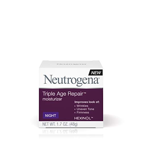 Product Cover Neutrogena Triple Age Repair Anti-Aging Night Face Cream with Vitamin C to Fight Wrinkles & Even Tone, Dark Spot Remover & Firming Face & Neck Cream with Glycerin & Shea Butter, 1.7 oz
