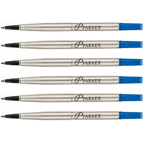Product Cover Parker Quink Ink RollerBall Fine Point BlUE Ink Refill 6 Refills 3022331