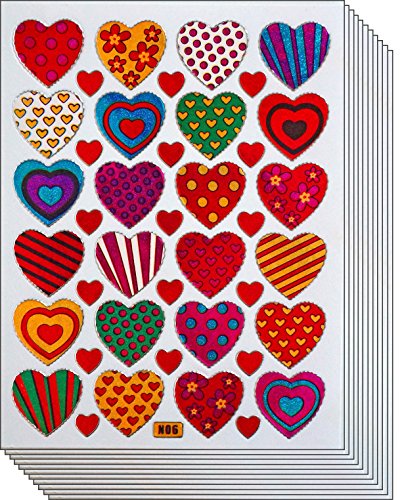 Product Cover Jazzstick 240 Colorful Valentine Heart Decorative Sticker 10 sheets (VST01A06)