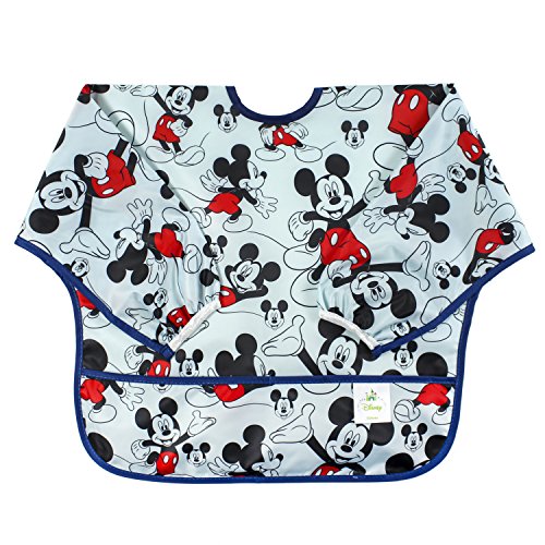 Product Cover Bumkins Disney Mickey Mouse Sleeved Bib / Baby Bib / Toddler Bib / Smock, Waterproof, Washable, Stain and Odor Resistant, 6-24 Months  -  Classic