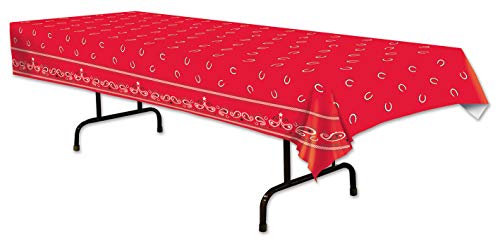 Product Cover Beistle 57106 Western Tablecover, 54 by 108-Inch, 1 piece, Red/White/Black