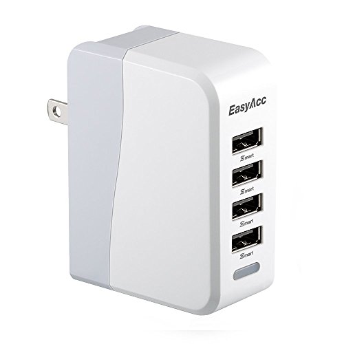Product Cover EasyAcc 20W 4A 4-Port USB Wall Charger with Folding Plug and Smart Technology Travel Charger For iPhone 6 Plus, iPad, Samsung Galaxy S6 Edge, Tab