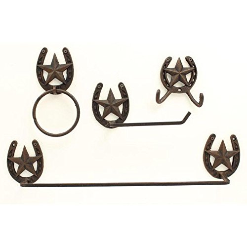 Product Cover M F Western Products MF Horseshoe and Star 4 Piece Bathroom Set
