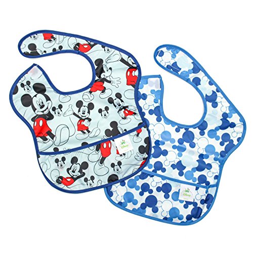 Product Cover Bumkins Disney Mickey Mouse SuperBib, Baby Bib, Waterproof, Washable, Stain and Odor Resistant, 6-24 Months (Pack of 2) - Classic/Icon