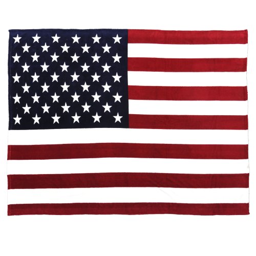 Product Cover Oversized USA Flag Fleece Throw Blanket, 60 inch x 80 inch Red/White/Blue