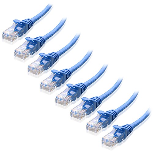 Product Cover Cable Matters 8-Pack Snagless Cat5e Ethernet Cable (Cat5e Cable / Cat 5e Cable) in Blue 5 Feet