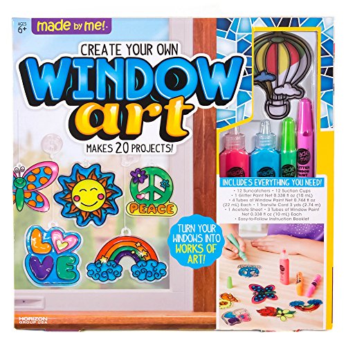 Product Cover Made By Me Create Your Own Window Art by Horizon Group USA, Paint Your Own Suncatchers, Includes 12 Suncatchers & More, Assorted Colors