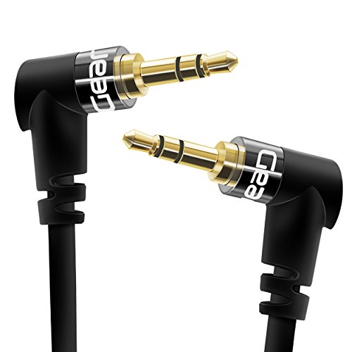 Product Cover GearIT GI-35MM-DRA-BK-2FT Right Angle Gold Plated 3.5mm Auxiliary Audio Stereo Male to Male Cable - 2 Feet - Black