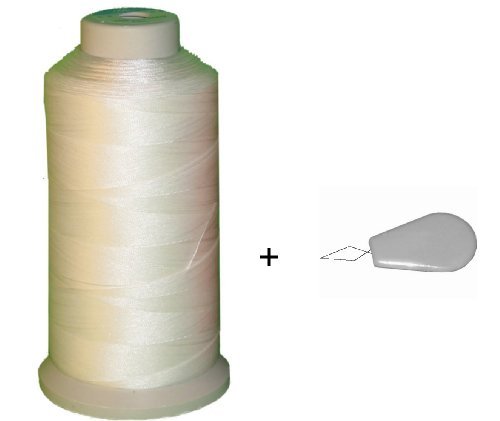 Product Cover Bonded Nylon Sewing Thread V-69 T70 1500yds for Outdoor, Upholstery (White)