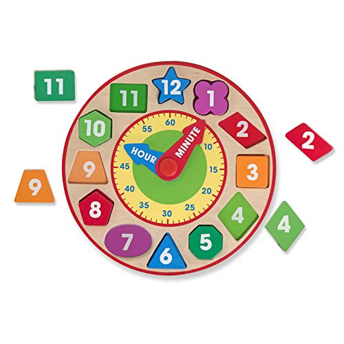 Product Cover Melissa & Doug Shape Sorting Clock (Developmental Toy, Sturdy Wooden Construction, Develop Time-Telling Skills)