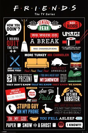 Product Cover iPosters Friends TV Show Infographic Poster - 91.5 x 61 Centimeters (36 x 24 Inches) by