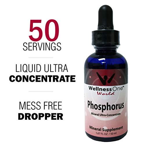 Product Cover Phosphorus - Best Liquid Ionic Mineral Supplement - (50 Days at 50 mg per 20 Drops) 1.67fl oz. Adjust Serving Sizes for Kids, Men and Women