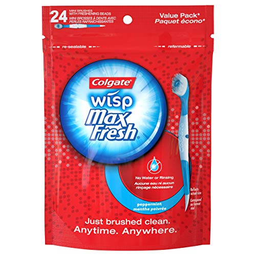 Product Cover Colgate Max Fresh Wisp Disposable Mini Travel Toothbrushes, Peppermint - 24 Count