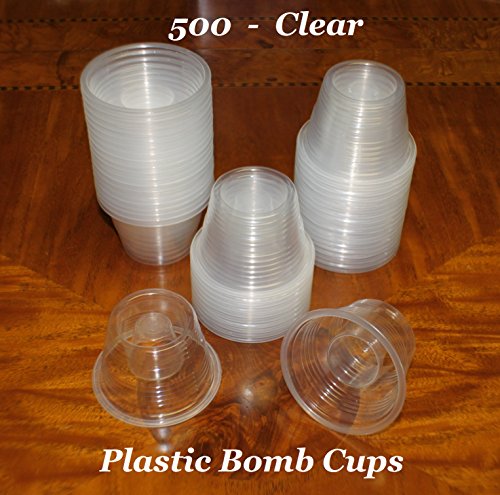 Product Cover Clear Disposable Plastic Power Bomber Shot Cups or Bomb Glasses