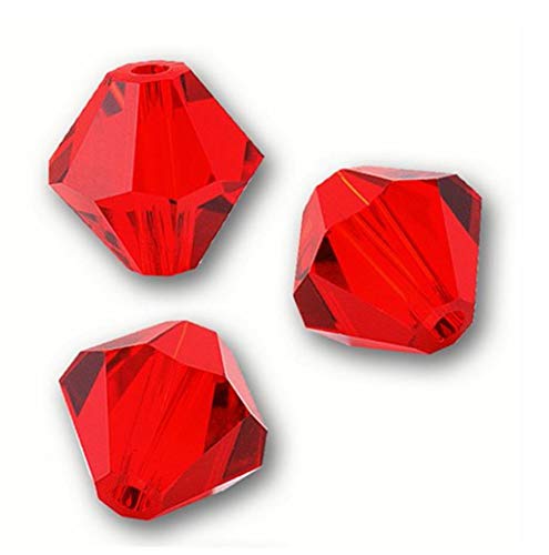 Product Cover 100pcs 4mm Adabele Austrian Small Bicone Crystal Beads Siam Red Compatible with Swarovski Crystals Preciosa 5301/5328 SSB405