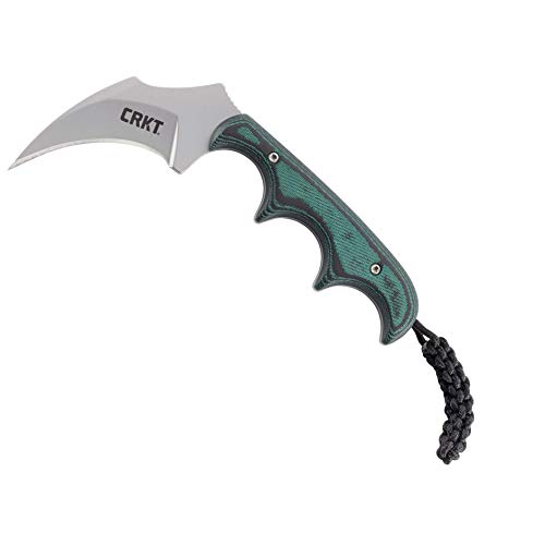 Product Cover CRKT Keramin Fixed Blade Knife: Compact Utility Neck Knife, Folts Razor Edge Karambit Knife with Bead Blast Blade, Resin Infused Fiber Handle, and Sheath 2389