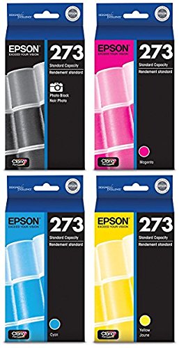 Product Cover Genuine Epson 273 Color (Photo Black/Cyan/Magenta/Yellow) Ink Cartridge 4-Pack (Includes 1 each of T273120, T273220,T273320,T273