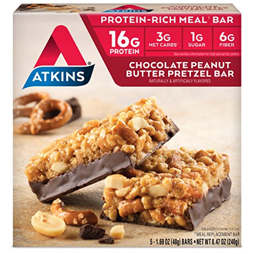 Product Cover Atkins Protein-Rich Meal Bar, Chocolate Peanut Butter Pretzel, 5 Count