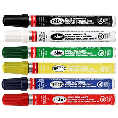 Product Cover Testors All-Purpose Enamel Primary Paint Markers 6-Color Kit