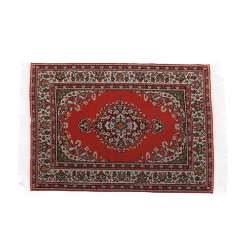 Product Cover Red Miniatures Dollhouse Carpet Furniture Doll House Rug (Style 1)