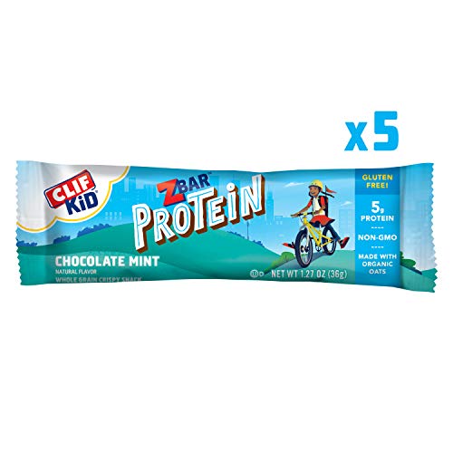 Product Cover CLIF KID ZBAR - Protein Granola Bars - Chocolate Mint Flavor (1.27 Ounce Gluten Free Bars, Kids Snacks, 5 count)