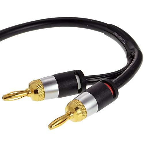 Product Cover Mediabridge ULTRA Series Speaker Cable with Dual Gold Plated Banana Tips (6 Feet) - Pure Copper Cable - Black [New and Improved Version]