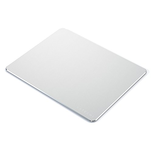 Product Cover Satechi Aluminum Mouse Pad with Non-Slip Rubber Base for Computers, Laptops and Desktops (Silver)