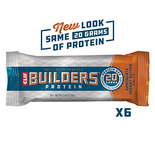 Product Cover CLIF BUILDERS - Protein Bars - Chocolate Peanut Butter Flavor - 20g Protein (2.4 Ounce, 6 Count) (Now Gluten Free)