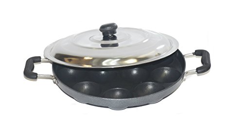 Product Cover TABAKH Bright AppamPatra Paniyaram Non Stick Pan with Stainless Steel Lid