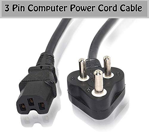 Product Cover FEDUS Computer Power Cable Cord for Desktops PC and Printers/Monitor SMPS Power Cable IEC Mains Power Cable (Black) 15M